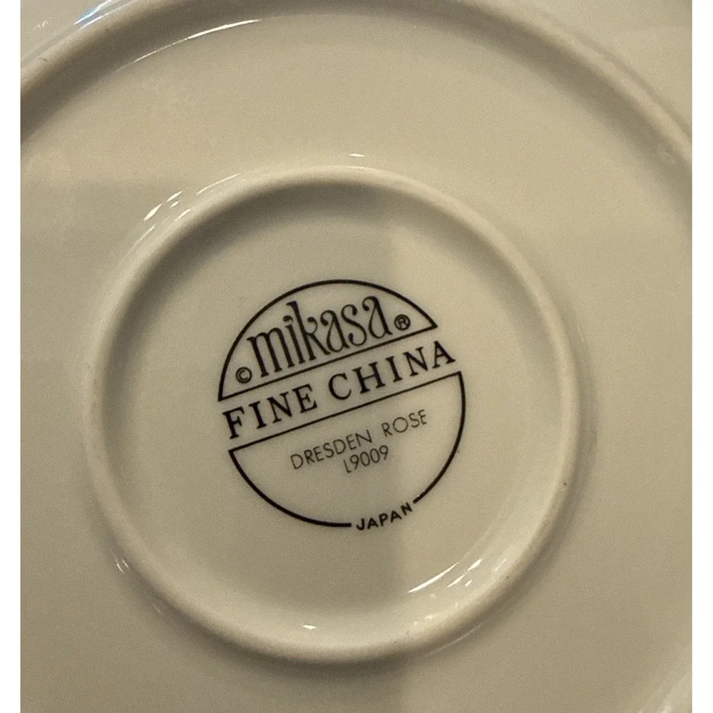 Mikasa Fine China Dresden Rose Gravy Boat Bowl Attached Underplate‎ Japan